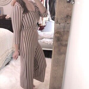 CHELSEA & VIOLET striped pants romper size small